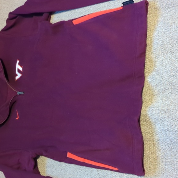 Vintage Nike Virginia Tech quarter zip fleece pullover with front pockets Small - Picture 5 of 6